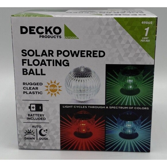 Solar Powered floating led globe light. Deco Products . New. Battery Included - Picture 1 of 10
